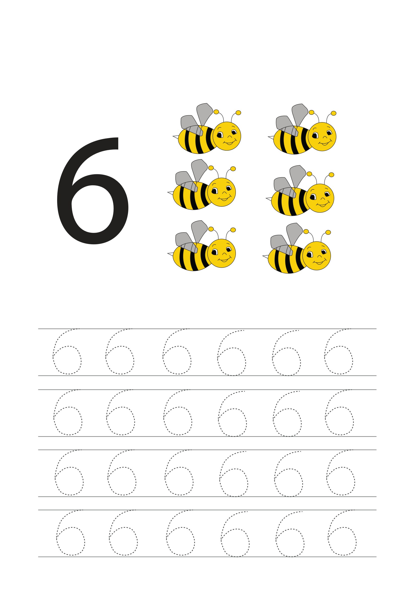 Bé tập tô số 6 (có hình đếm)